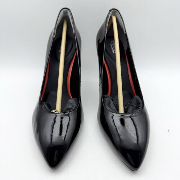 Rockport Womens Total Motion 75mm Pointy Toe Pumps US 8 Black Patent Leather NIB - Picture 7 of 13